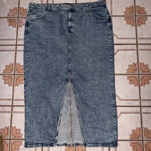 ASOS‎ Curve Denim Midi Skirt with Front Slit